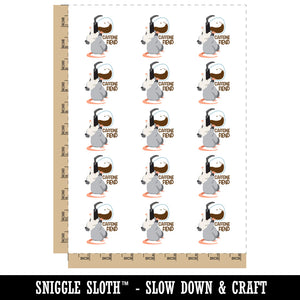 Caffeine Fiend Opossum Coffee Pot Temporary Tattoo Water Resistant Fake Body Art Set Collection (1 Sheet)