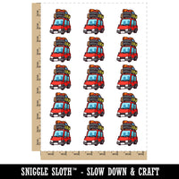 Car with Luggage Moving Vacation Road Trip Temporary Tattoo Water Resistant Fake Body Art Set Collection (1 Sheet)
