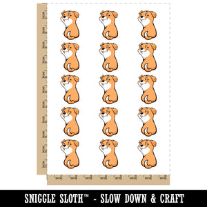 Cheeky Smile Dog Coy Temporary Tattoo Water Resistant Fake Body Art Set Collection (1 Sheet)