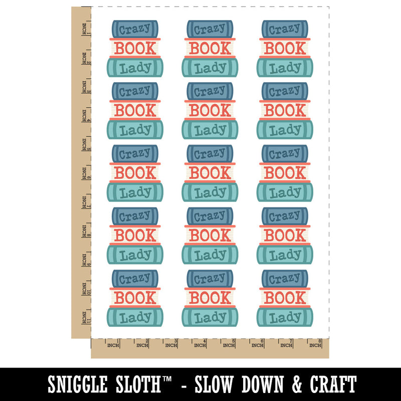 Crazy Book Lady Temporary Tattoo Water Resistant Fake Body Art Set Collection (1 Sheet)
