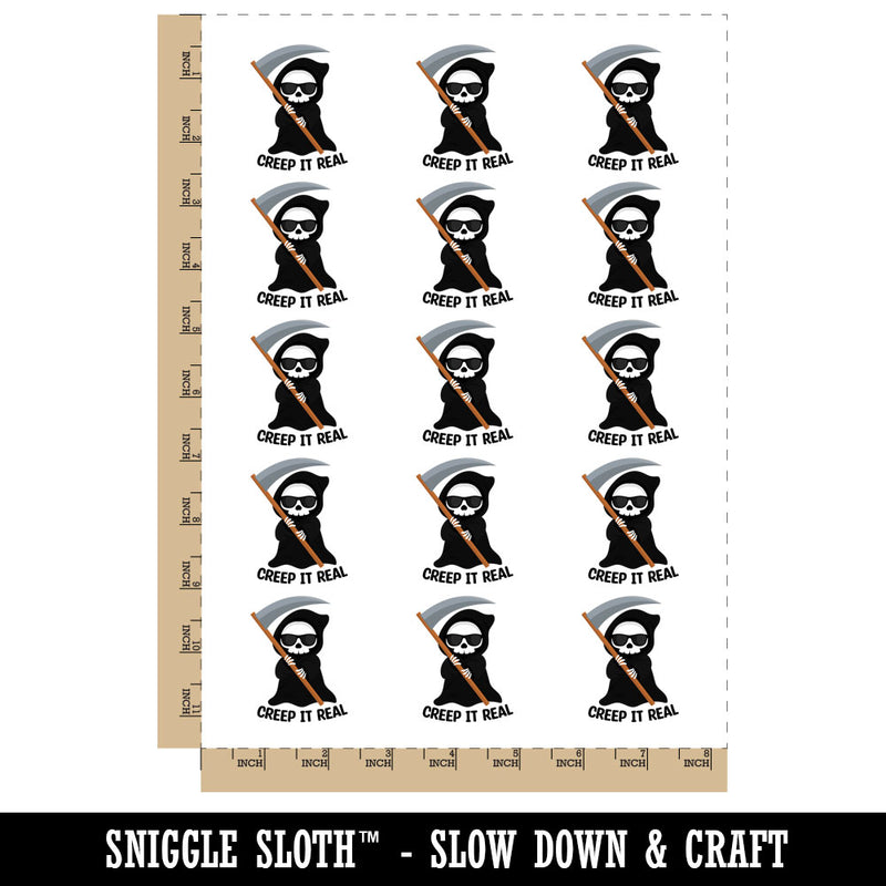 Creep It Real Grim Reaper Temporary Tattoo Water Resistant Fake Body Art Set Collection (1 Sheet)