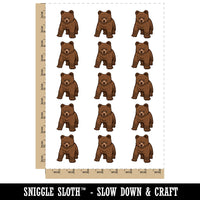 Curious Baby Brown Bear Grizzly Cub Temporary Tattoo Water Resistant Fake Body Art Set Collection (1 Sheet)