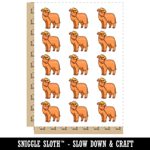 Cute Fluffy Cow with Cowboy Hat Calf Temporary Tattoo Water Resistant Fake Body Art Set Collection (1 Sheet)