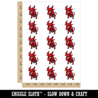Devilish Mischievous Imp Devil Temporary Tattoo Water Resistant Fake Body Art Set Collection (1 Sheet)