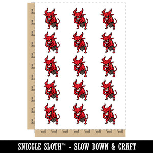 Devilish Mischievous Imp Devil Temporary Tattoo Water Resistant Fake Body Art Set Collection (1 Sheet)