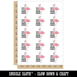 Flamingo Don't Make Me Put My Foot Down Temporary Tattoo Water Resistant Fake Body Art Set Collection (1 Sheet)