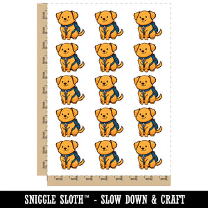Golden Retriever Dog Puppy Backpack School Temporary Tattoo Water Resistant Fake Body Art Set Collection (1 Sheet)