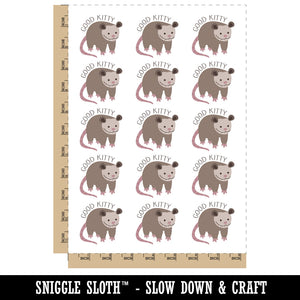 Good Kitty Possum Opossum Temporary Tattoo Water Resistant Fake Body Art Set Collection (1 Sheet)