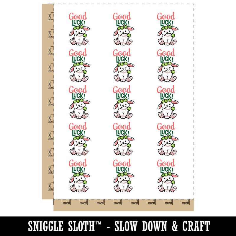 Good Luck Bunny Rabbit  Lucky Clovers Temporary Tattoo Water Resistant Fake Body Art Set Collection (1 Sheet)