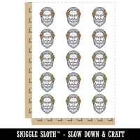 Greek Marble Statue Head Philosopher Zeus Temporary Tattoo Water Resistant Fake Body Art Set Collection (1 Sheet)