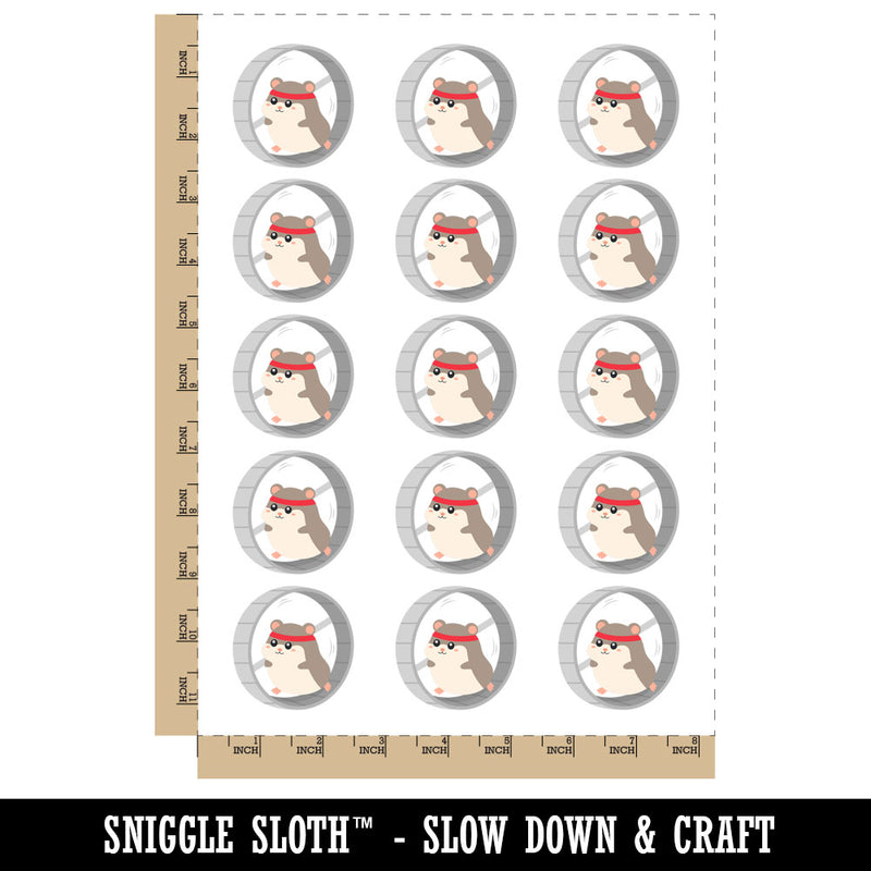 Hamster Running Wheel Temporary Tattoo Water Resistant Fake Body Art Set Collection (1 Sheet)