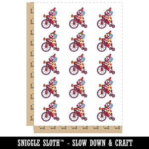 Happy Clown on Tricycle Bike Silly Temporary Tattoo Water Resistant Fake Body Art Set Collection (1 Sheet)