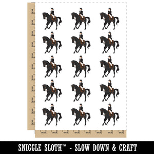Horseback Riding Woman Equestrian Horse Riding Temporary Tattoo Water Resistant Fake Body Art Set Collection (1 Sheet)