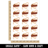 Howdy Cowboy Hat Lasso Temporary Tattoo Water Resistant Fake Body Art Set Collection (1 Sheet)