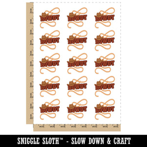 Howdy Cowboy Hat Lasso Temporary Tattoo Water Resistant Fake Body Art Set Collection (1 Sheet)