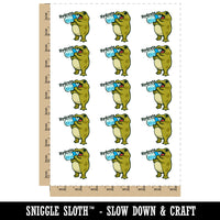 Hydrate Frog with Water Bottle Temporary Tattoo Water Resistant Fake Body Art Set Collection (1 Sheet)