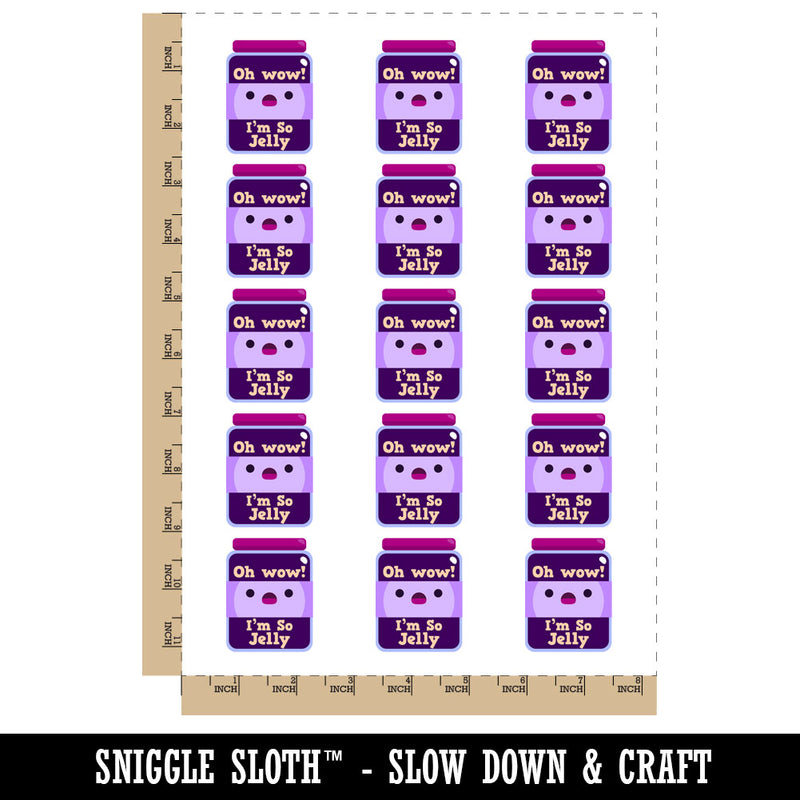 I'm Jelly Jelous Jar of Jam Temporary Tattoo Water Resistant Fake Body Art Set Collection (1 Sheet)