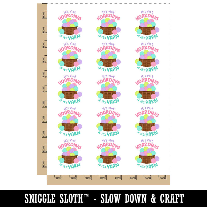 It's Not Hoarding if it's Yarn Knitting Crochet Temporary Tattoo Water Resistant Fake Body Art Set Collection (1 Sheet)