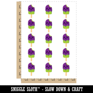 Melting Skull Popsicle Temporary Tattoo Water Resistant Fake Body Art Set Collection (1 Sheet)