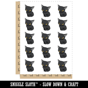 Mischevious Devious Angry Kitten Cat Temporary Tattoo Water Resistant Fake Body Art Set Collection (1 Sheet)