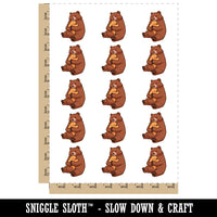 Mother Grizzly Bear with Baby Cub Temporary Tattoo Water Resistant Fake Body Art Set Collection (1 Sheet)
