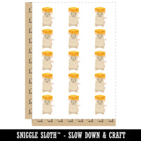 Mouse Holding Up Cheese Above Head Temporary Tattoo Water Resistant Fake Body Art Set Collection (1 Sheet)