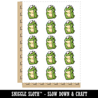 Nervous Scared Sweating Frog Biting Fingernails Temporary Tattoo Water Resistant Fake Body Art Set Collection (1 Sheet)