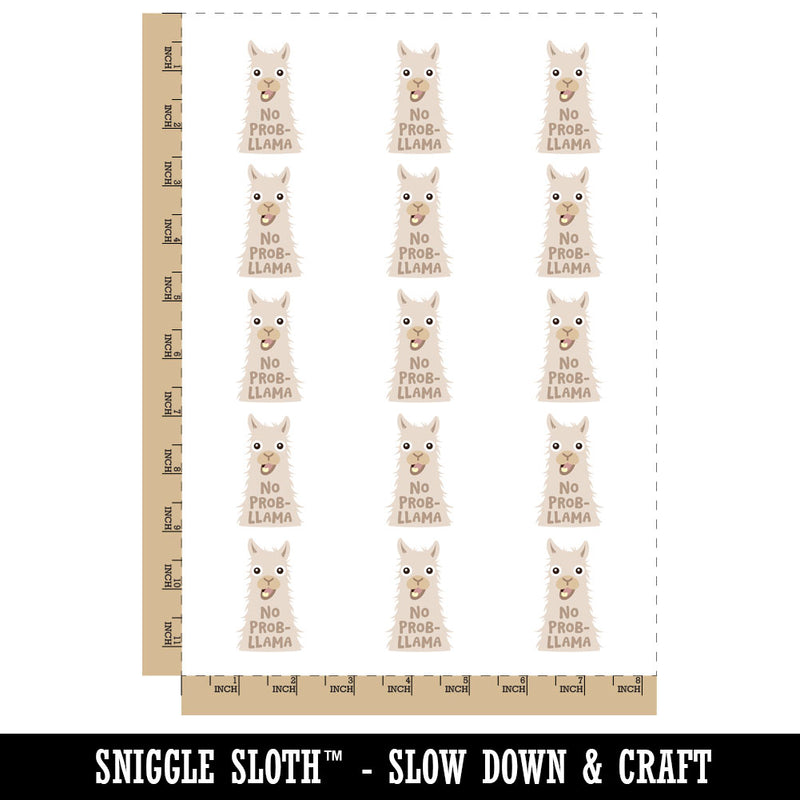 No Prob Llama Temporary Tattoo Water Resistant Fake Body Art Set Collection (1 Sheet)