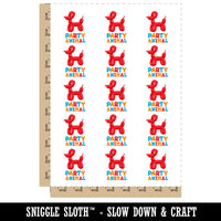 Party Animal Balloon Dog Temporary Tattoo Water Resistant Fake Body Art Set Collection (1 Sheet)