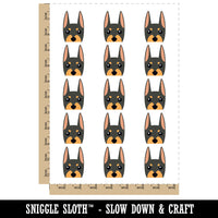 Peeking Doberman Dog Temporary Tattoo Water Resistant Fake Body Art Set Collection (1 Sheet)