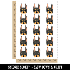 Peeking Doberman Dog Temporary Tattoo Water Resistant Fake Body Art Set Collection (1 Sheet)