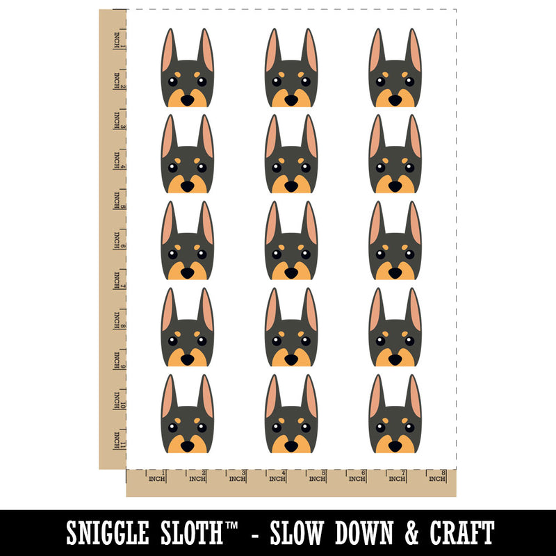 Peeking Doberman Dog Temporary Tattoo Water Resistant Fake Body Art Set Collection (1 Sheet)