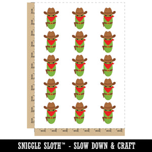 Pickle Bandit Outlaw Cowboy Temporary Tattoo Water Resistant Fake Body Art Set Collection (1 Sheet)
