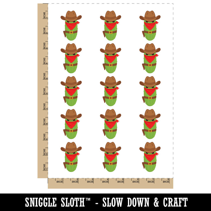 Pickle Bandit Outlaw Cowboy Temporary Tattoo Water Resistant Fake Body Art Set Collection (1 Sheet)