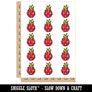 Pitaya Dragon Fruit Cactus Temporary Tattoo Water Resistant Fake Body Art Set Collection (1 Sheet)