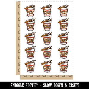 Ramen Instant Noodles Cup Food Temporary Tattoo Water Resistant Fake Body Art Set Collection (1 Sheet)