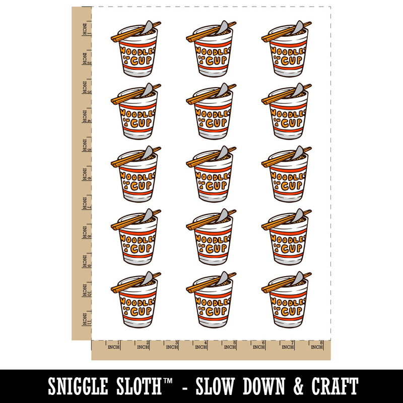 Ramen Instant Noodles Cup Food Temporary Tattoo Water Resistant Fake Body Art Set Collection (1 Sheet)