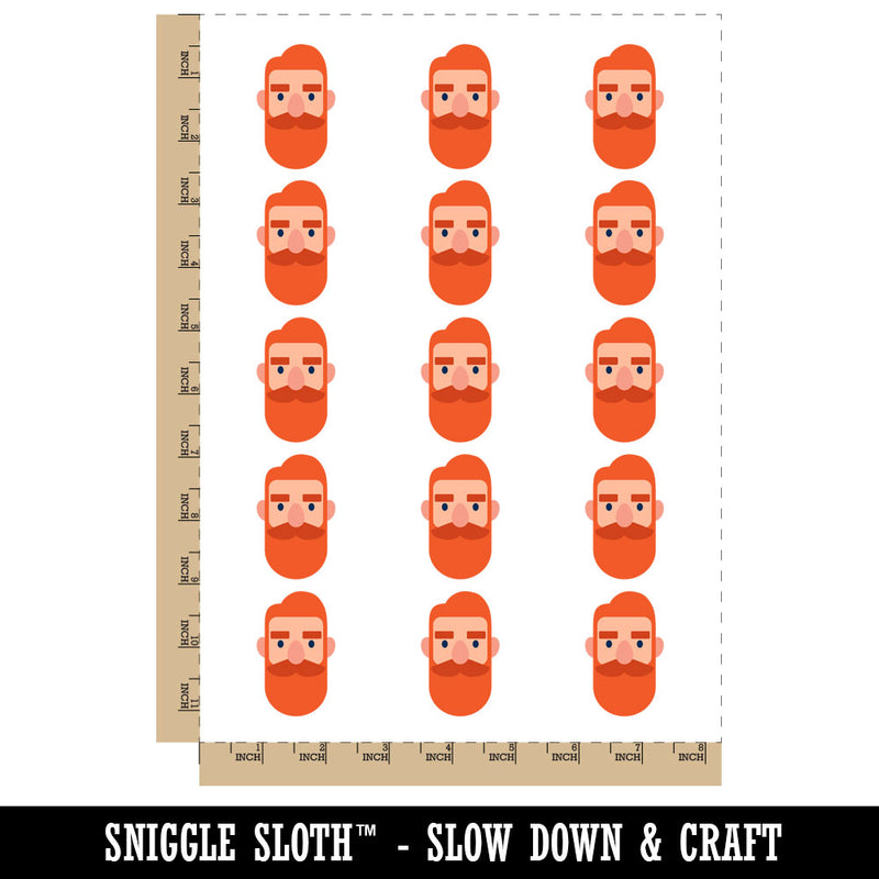 Redhead Bearded Man Lumberjack Temporary Tattoo Water Resistant Fake Body Art Set Collection (1 Sheet)