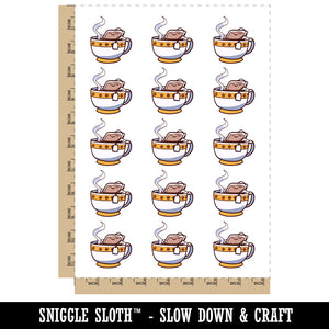 Relaxing Teabag Soaking in Hot Tea Bath Temporary Tattoo Water Resistant Fake Body Art Set Collection (1 Sheet)