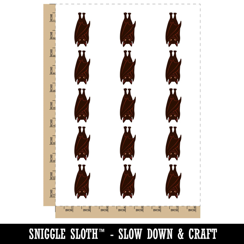 Resting Bat Hanging Upside Down Temporary Tattoo Water Resistant Fake Body Art Set Collection (1 Sheet)