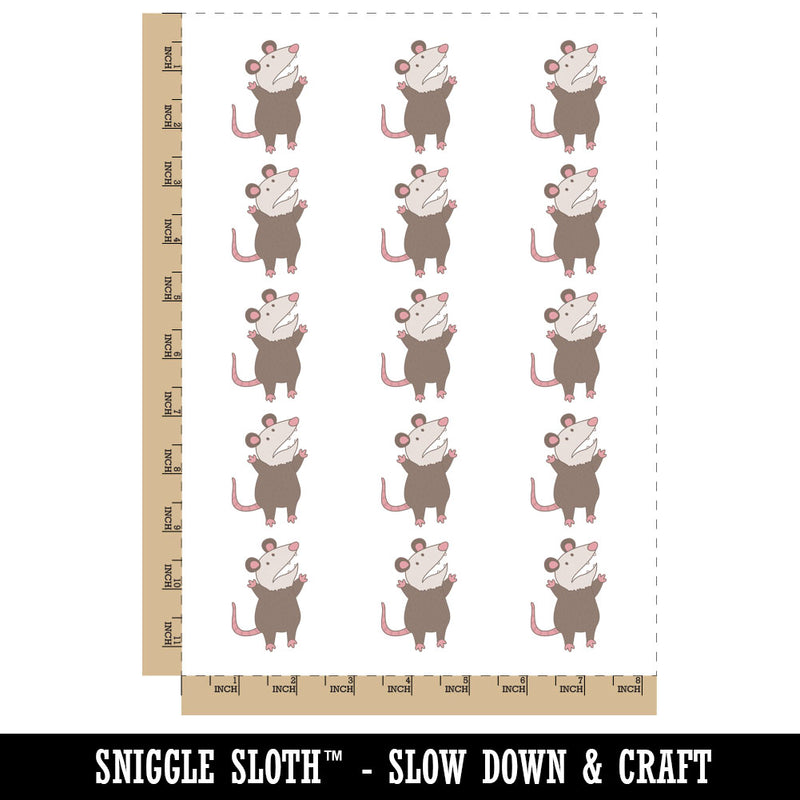 Screaming Panicked Stressed Possum Opossum Temporary Tattoo Water Resistant Fake Body Art Set Collection (1 Sheet)