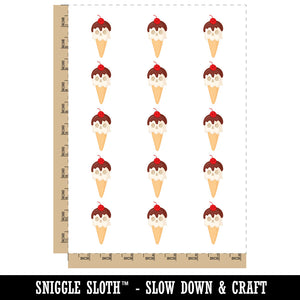 Skull Ice Cream Cone Temporary Tattoo Water Resistant Fake Body Art Set Collection (1 Sheet)