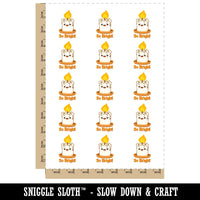 So Bright Cute Smiling Candle Flame Compliment Temporary Tattoo Water Resistant Fake Body Art Set Collection (1 Sheet)