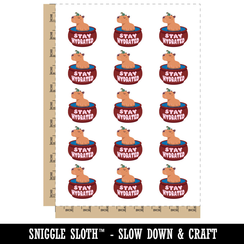 Stay Hydrated Capybara and Frog Temporary Tattoo Water Resistant Fake Body Art Set Collection (1 Sheet)