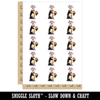 Stay Hydrated Vampire with Victim Monster Temporary Tattoo Water Resistant Fake Body Art Set Collection (1 Sheet)