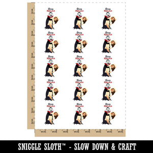 Stay Hydrated Vampire with Victim Monster Temporary Tattoo Water Resistant Fake Body Art Set Collection (1 Sheet)