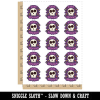 Stay Spooky Skull Halloween Temporary Tattoo Water Resistant Fake Body Art Set Collection (1 Sheet)