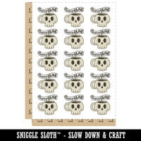 Staying Alive Coffee Skull Mug Temporary Tattoo Water Resistant Fake Body Art Set Collection (1 Sheet)