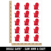 Too Hot to Handle Oven Mitt Temporary Tattoo Water Resistant Fake Body Art Set Collection (1 Sheet)