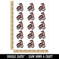 Tribal Native American Bear Totem Temporary Tattoo Water Resistant Fake Body Art Set Collection (1 Sheet)